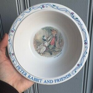 Vintage Eden Peter Rabbit & Friends Child's Melamine Bowl Beatrix Potter